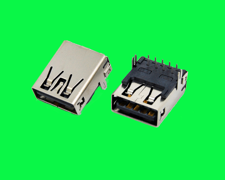 USB 3.0 AF板上DIP 90度無(wú)卷邊魚(yú)叉腳