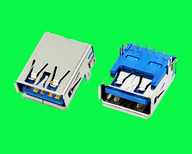USB 3.0 AF板下90度有卷邊魚叉腳