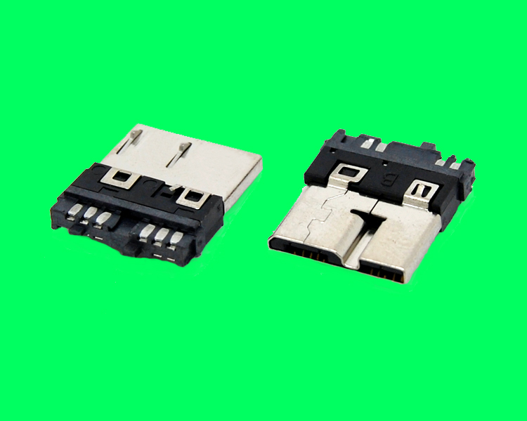 MICRO USB 3.0 B PLUG 超薄半通槽 自動焊主體