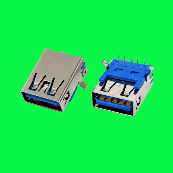 USB3.0 AF 90D DIP  板上TYPE 外殼無卷邊 彎腳