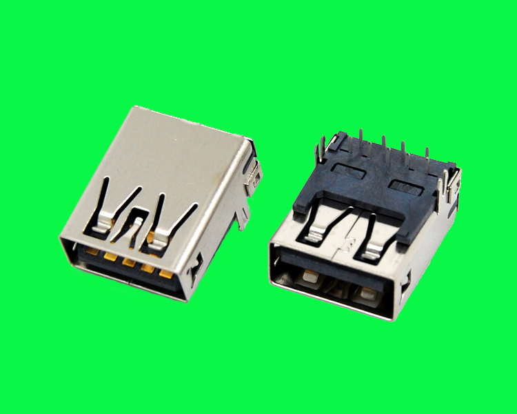 USB3.0 AF 90D DIP  板下TYPE 外殼無卷邊 魚叉腳