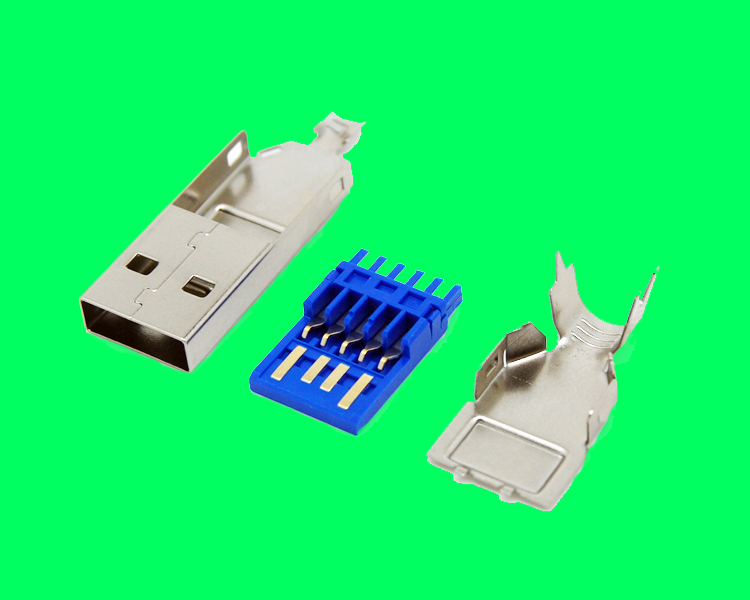 USB 3.0 AM 焊線三件式帶凸 L=36MM OD 6.0-8.0 （手工焊)