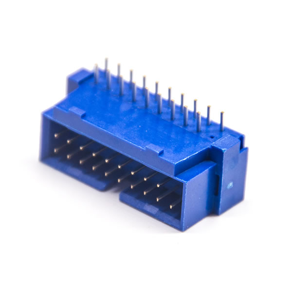 USB 3.0 20PIN DIP 90度公頭插板藍膠