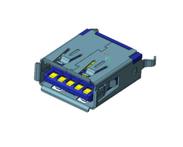 USB 3.0 AF DIP 180度 H=11.5-13.7-15.0 卷邊 平口
