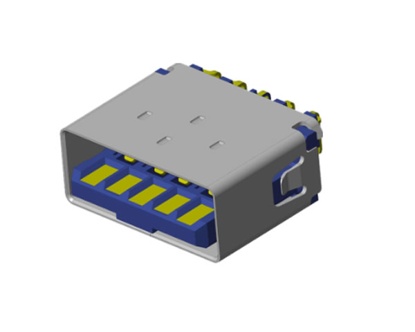 USB 3.0 AF 反向沉板2.56 膠芯外露 L=9.87
