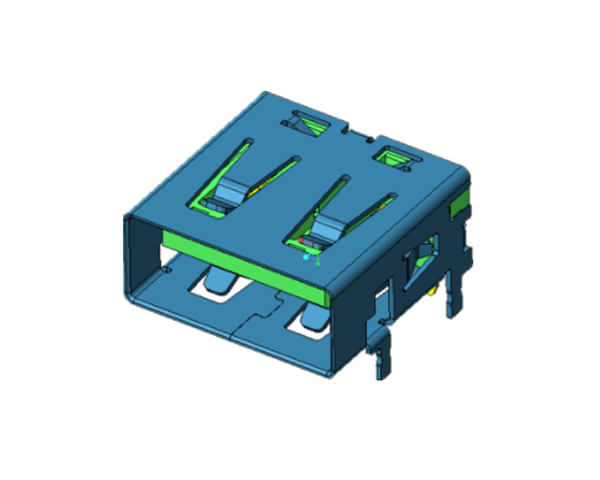 USB 2.0 AF DIP 90度 板上5P大電流-沉板1.1