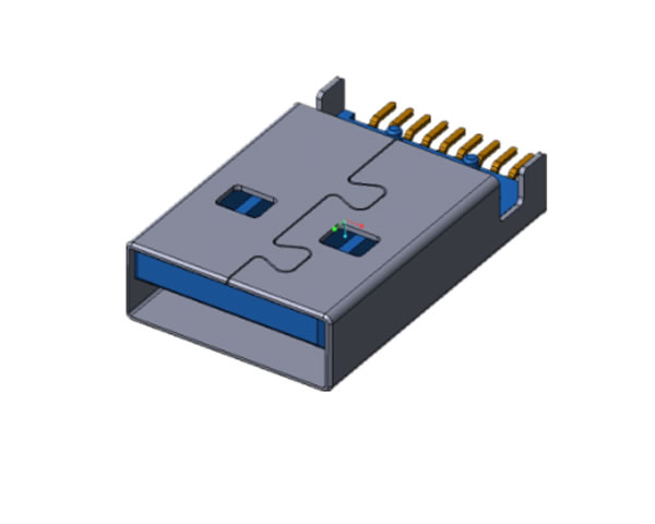USB 3.0 AN SMT 沉板1.95 L=18.7有柱，外殼腳長3.7