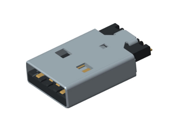 USB 2.0 AM 沉板SMT 魚叉腳