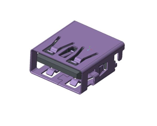 USB 3.0 AF 沉板2.11 DIP 90度 無卷邊，L=14.25