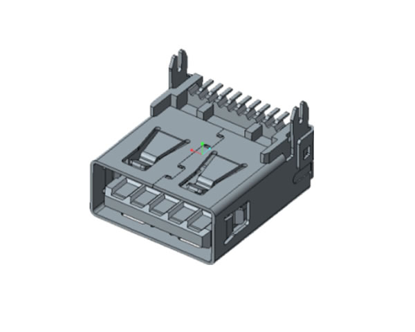 USB 3.0 AF 短體SMT 魚叉腳無卷邊，L=14.45