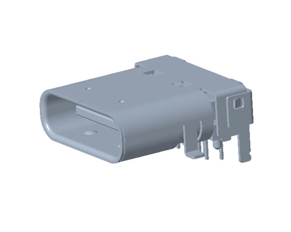 TYPE CF 24P 90°DIP+SMT雙外殼 前貼板腳后直腳1.6 CH=1.75 L=10.0 錫腳長1.6