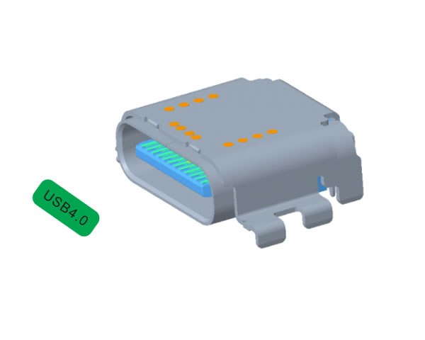 USB TYPE C 3.1 母座 有后蓋 雙殼 雙貼 CL=1.32mm，L=8.21mm