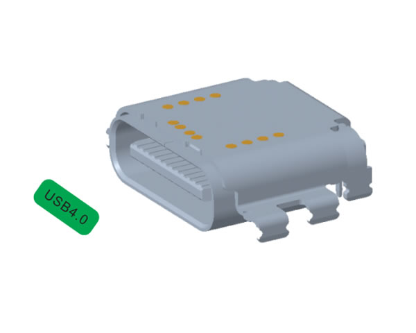 USB TYPE C 3.1 母座 有后蓋 雙殼 雙貼SMT CL=0.5mm，L=8.21mm