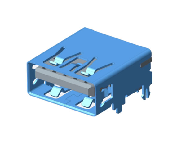 USB 3.0 AF 90度 DIP H=6.26-5.7 L=13.7，CL=3.40-2.86